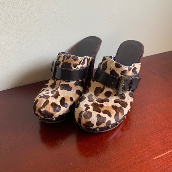 Pony hair Leopard Mules - Picture 2 of 5
